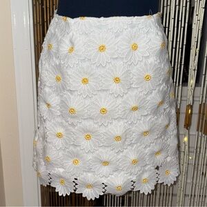 GB Girls White and Yellow Daisy Mini Skirt